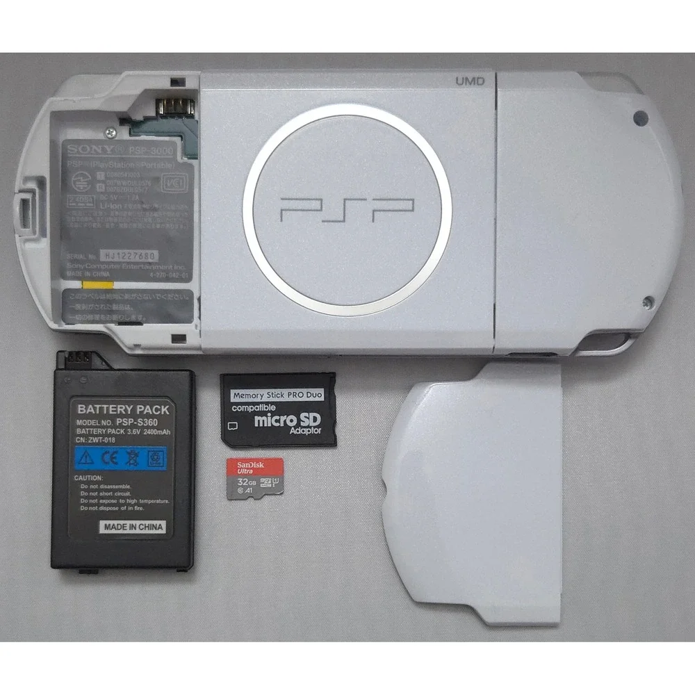 Sony PSP 3000 Console - Pearl White - 32GB 6.61 CFW ARK-4 - Tested and Working